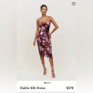 NWT Reformation Oaklie Silk Dress - Purple Floral Wedding Guest